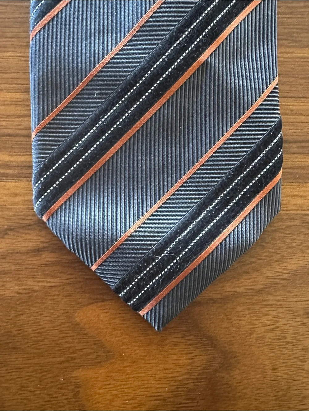 Tino Cosma Gray & Brown Striped Silk Tie